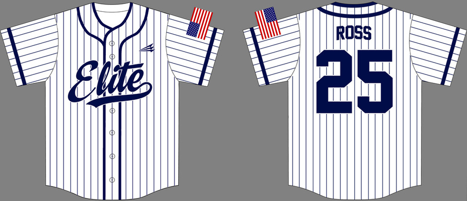 2017 North Columbus Elite Custom Pinstripe Baseball Jerseys 3557