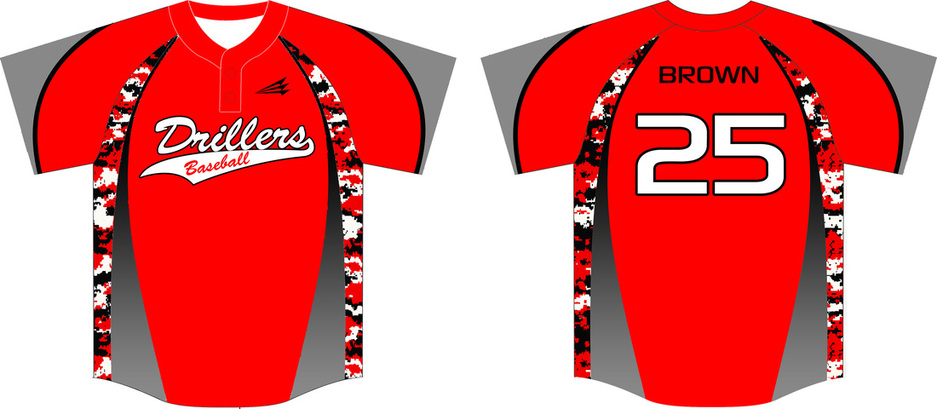  FoxWears Custom Camo Style Red Navy Baseball Jersey