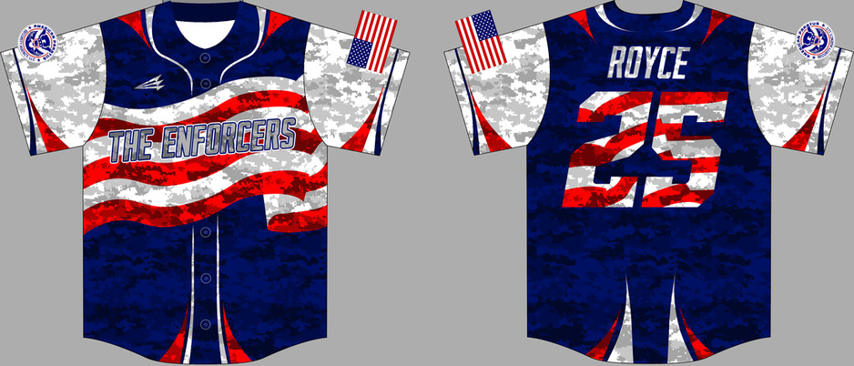 The Enforcers Custom Patriotic Baseball Jerseys