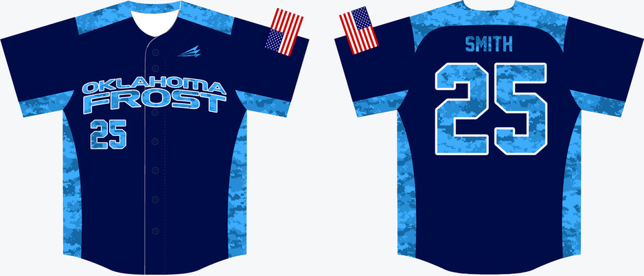 Oklahoma Frost Baseball Custom Camo Jerseys - Custom Baseball Jerseys ...