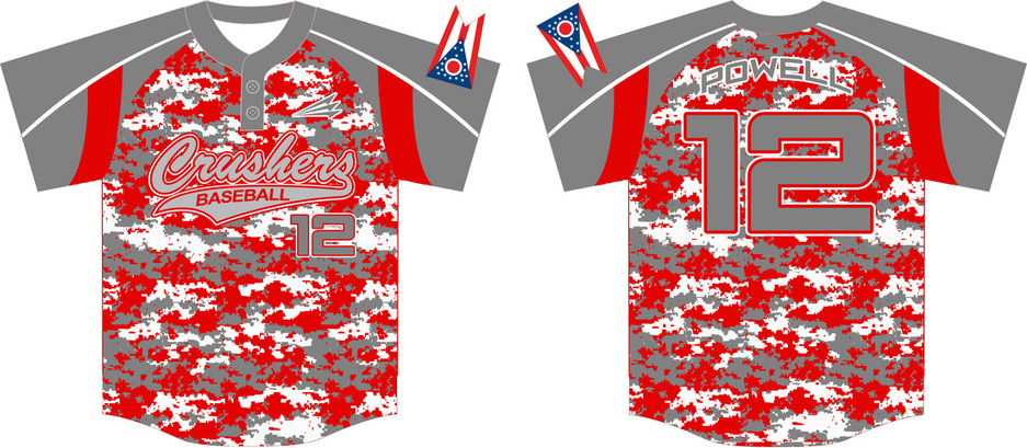 Sublimated Button Down Baseball Jerseys, Prosphere Camo