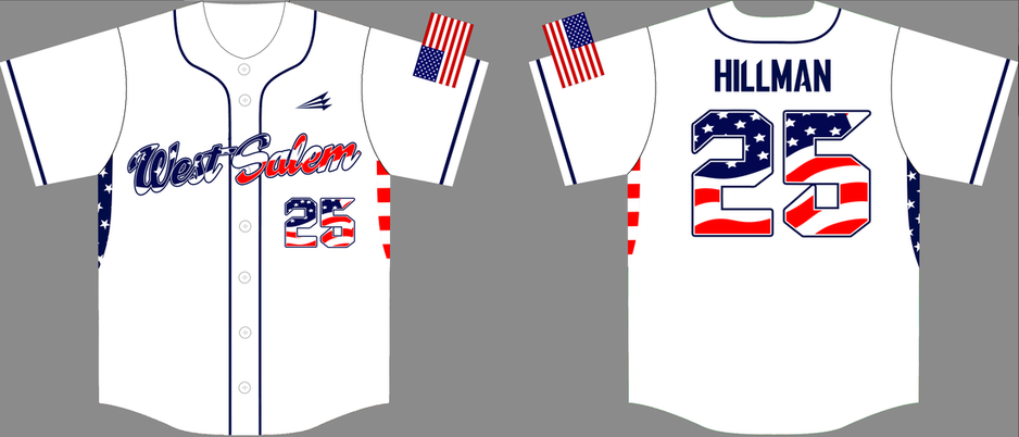 West Salem Baseball Club Custom Patriotic Baseball Jerseys