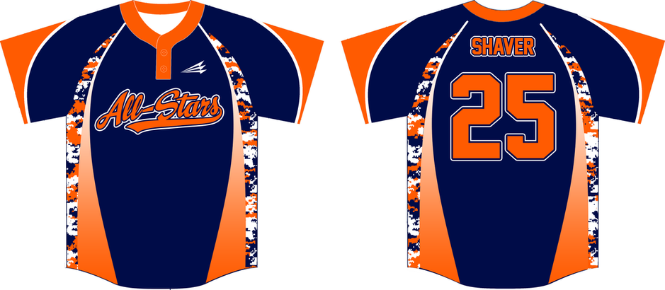 Orange Allstars Custom Camo Baseball Jerseys - Custom Baseball Jerseys ...