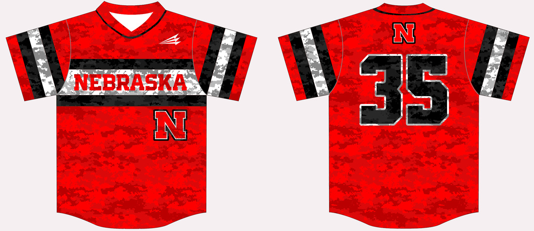 University of Nebraska Club Custom Camo Baseball Jerseys