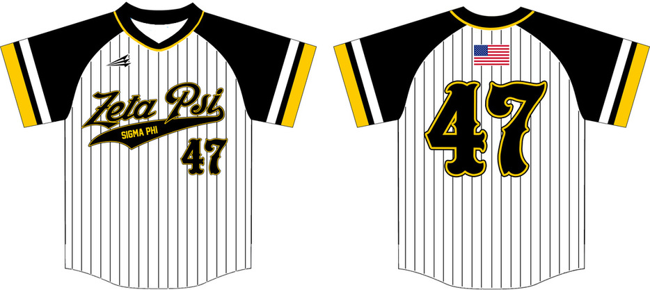 Getteestore Clothing - (Custom) Phi ETA PSI Fraternity Pin Striped Baseball Jersey A31 Baseball Jersey S