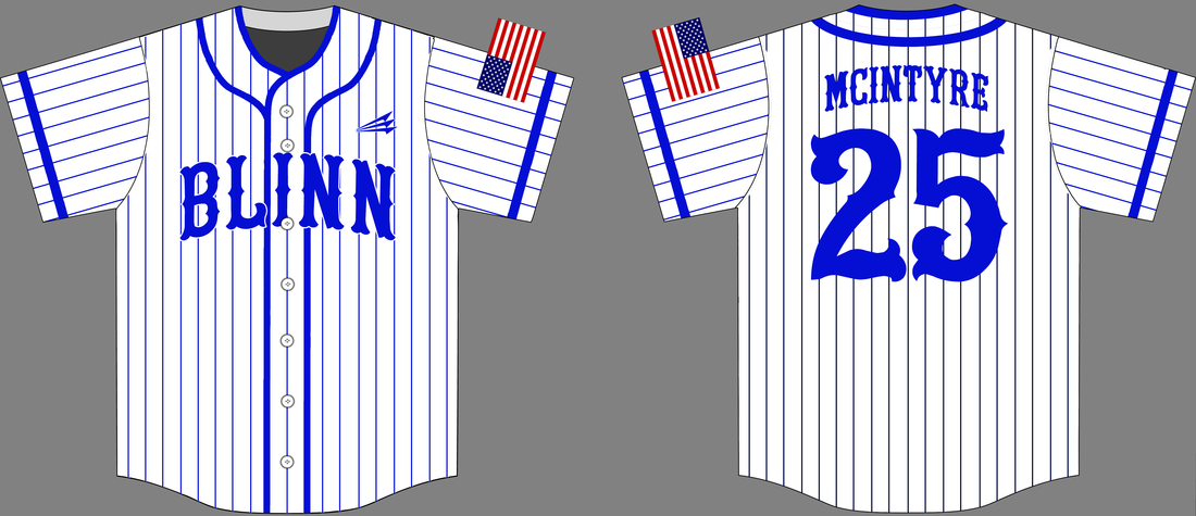 Blinn Custom Pinstripe Baseball Jerseys 0499
