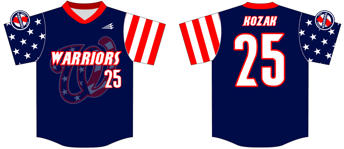 Warrior Jersey, Sublimated Two-button Baseball Jersey