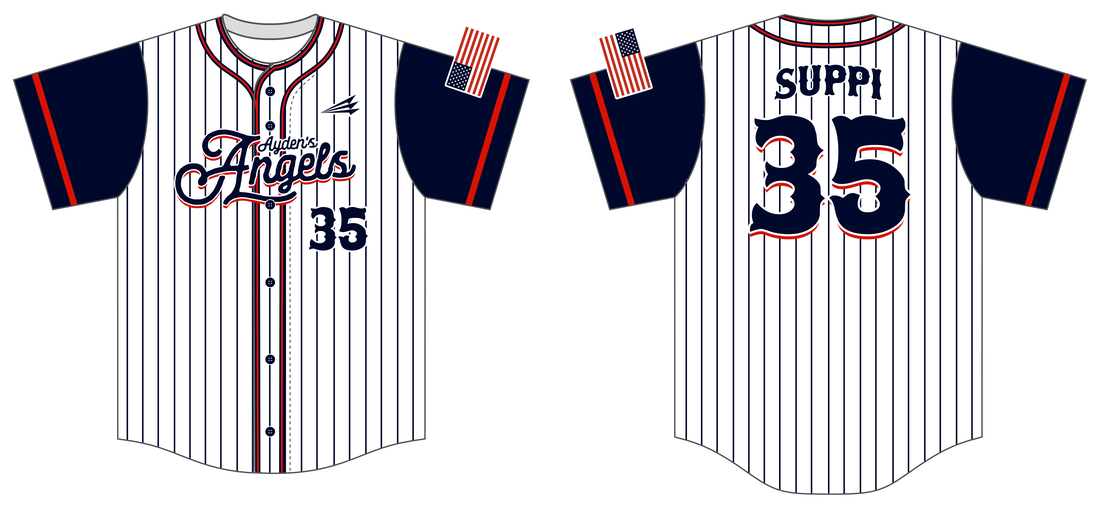 Ayden's Angels Custom Pinstripe Baseball Jerseys