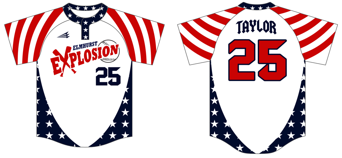 Elmhurst Explosion Custom Patriotic Baseball Jerseys