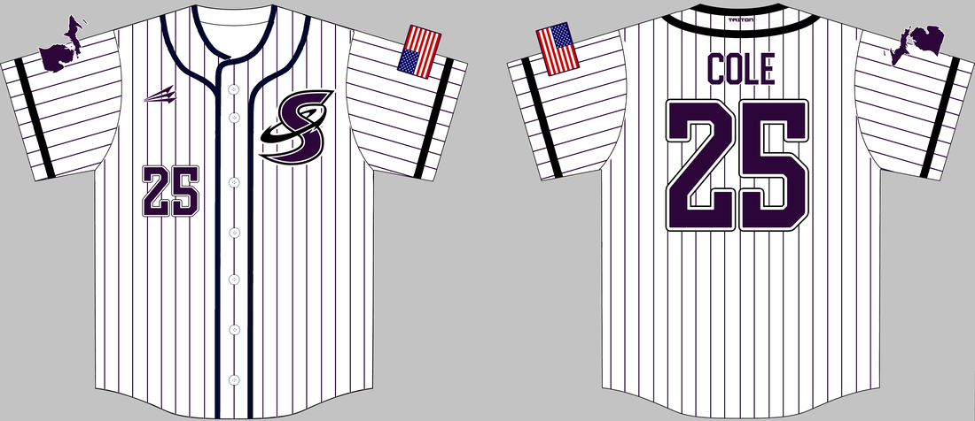 Custom Pinstripe Baseball Jersey White Purple Purple-Gray