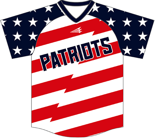 Red White and Blue Patriotic Oil Slick Baseball Jersey S