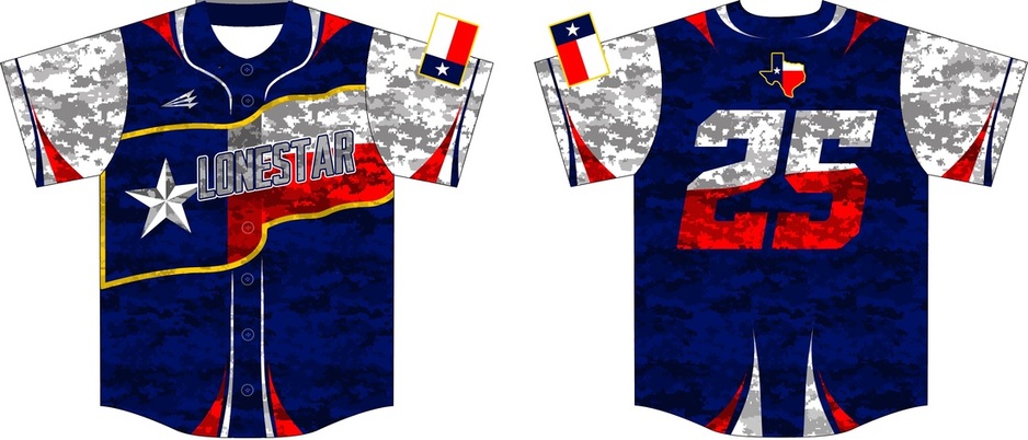 Texas LoneStar Baseball Custom Patriotic Baseball Jerseys